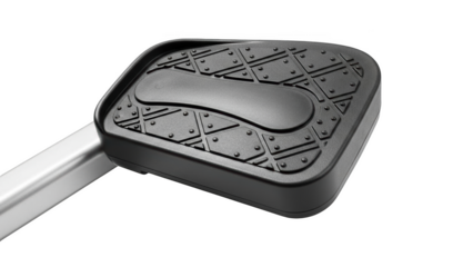 Close Up of Black Textured Tread on Exercise Bike Pedal metal