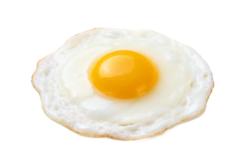 A delicious fried egg with a bright yellow yolk in the center