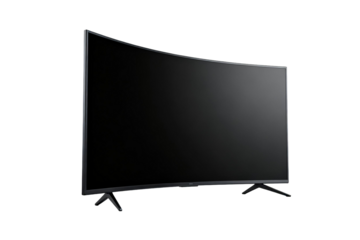Curved modern flat screen television for home entertainment