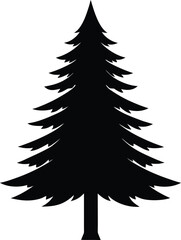 Obraz premium pine tree silhouette vector icon