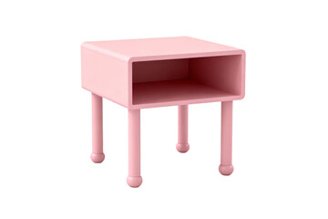 Pink small side table with simple design and four legs