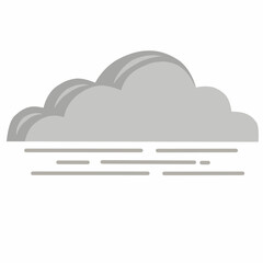 Foggy Grey Cloud in Flat Illustration Style for Climate Forecasts