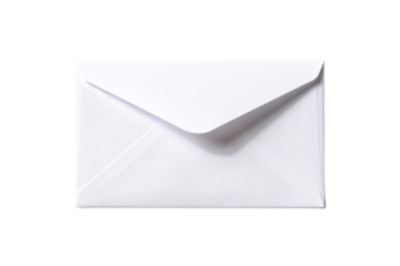 White envelope isolated on white background for mail and communication