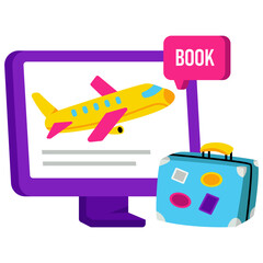 A beautiful design icon online flight booking 