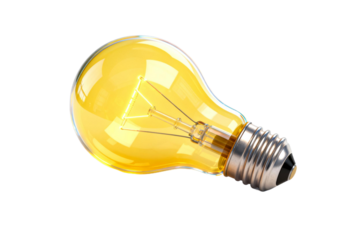 Classic incandescent light bulb emitting warm yellow light