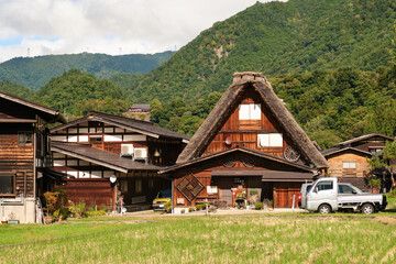 Shirakawa go village showcasing traditional gassho zukuri farmhouses nestled in a rural landscape