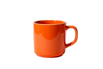 Bright orange ceramic mug with handle for daily use