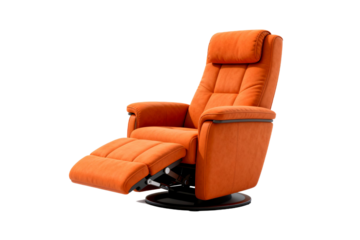 Modern orange reclining chair for comfortable relaxation at home