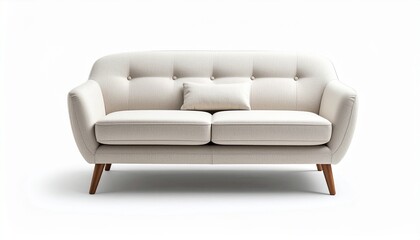 Fototapeta premium 白背景のミニマルな北欧風ソファ