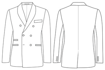 man Double Breasted Coat Vector Fashion Design Illustration