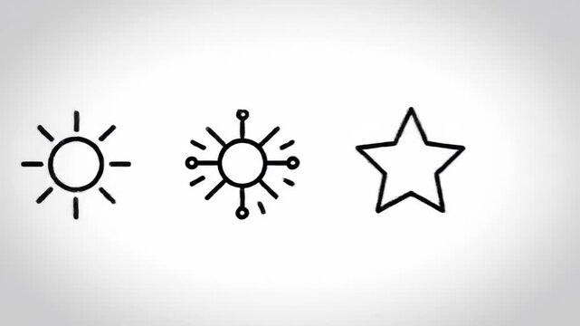 Abstract illustration of sun and molecular structure on a light background