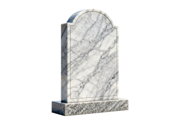 Elegant marble gravestone with arched top and detailed patterns