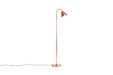 Modern copper floor lamp with sleek design for contemporary interiors