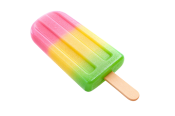 Colorful layered ice pop on a stick for summer treat