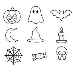 Fototapeta premium halloween icons set