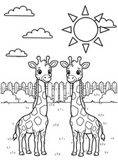 Giraffes in the farm