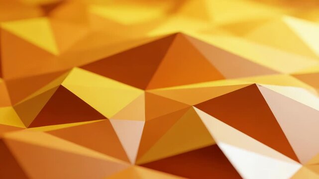 Geometric Low-Poly Abstract Background in Warm Yellow and Orange Tones