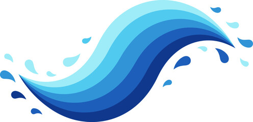  illustration of a dynamic water wave. 