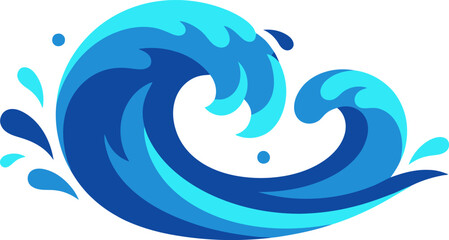  illustration of a dynamic water wave. 