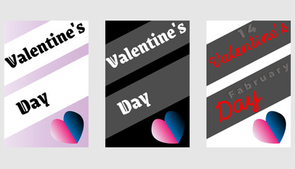 Happy Valentine's Day poster set! Romantic illustrations, hearts, and cupid for love, dating, wedding, and greeting cards. Easy to use vector graphics.