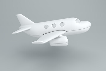 Fototapeta premium Minimal White Toy Jet Plane – Smooth 3D Studio Render