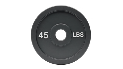 Gray 45 Pound Weight Plate With Black Background fitness exercise