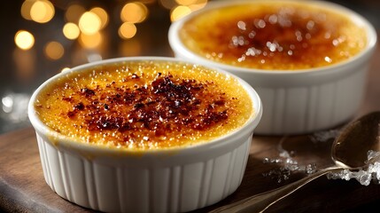 Creme Brulee with Golden Caramelized Sugar Crust