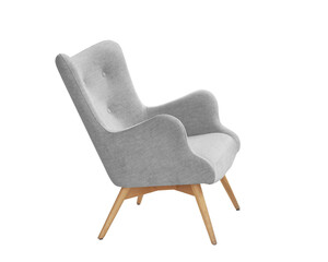 Comfortable armchair on white background. Interior element.