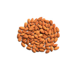 Almonds isolated on white background.