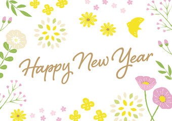 happy new year with flowers