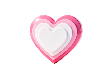 Multilayered pink and white heart shape design element