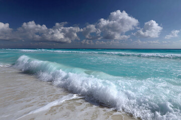 Turquoise waters, white sandy beaches.