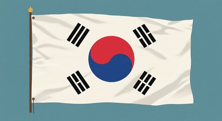 South Korean Flag Waving Proudly - A Symbol of National Identity.
