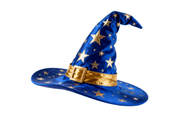 Blue wizard hat with golden stars for magical occasions