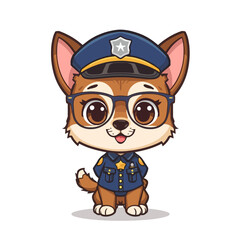 Cute Police Mascot Design Very Cool