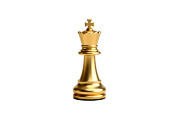 Golden chess king piece representing strategic game element