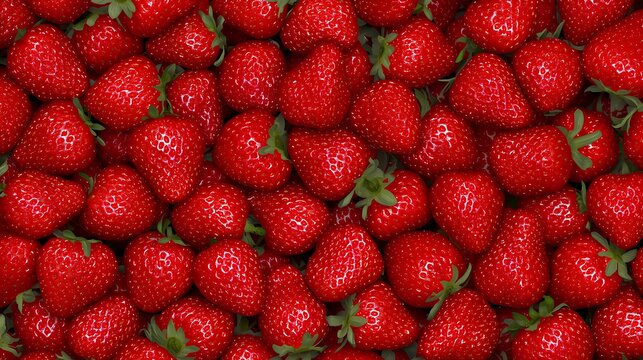 背景素材 敷き詰められたリアルなイチゴ Background Piled up Realistic Strawberry （Generative AI）