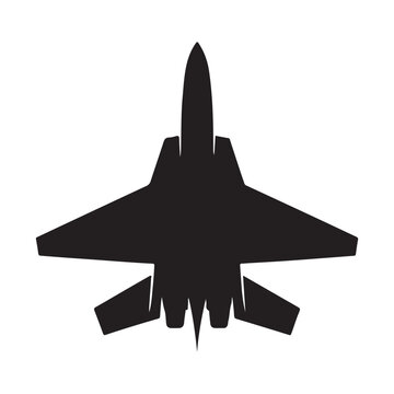 fighter jet vector silhouette clip art logo design illustration. jet fighter icon collection