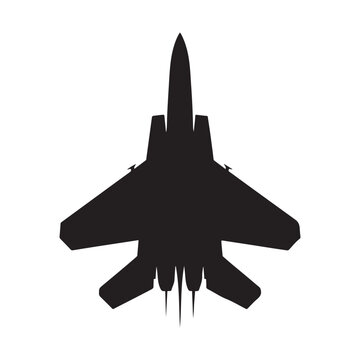 fighter jet vector silhouette clip art logo design illustration. jet fighter icon collection