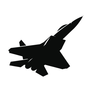 fighter jet vector silhouette clip art logo design illustration. jet fighter icon collection