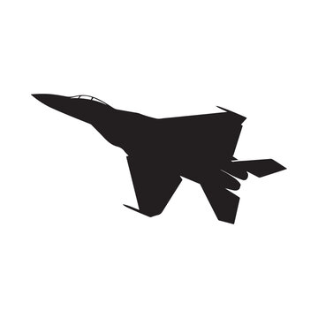 fighter jet vector silhouette clip art logo design illustration. jet fighter icon collection