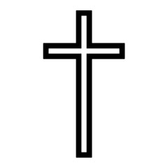 Simple Christian Cross Outline Icon Symbol