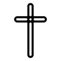 Rounded Edges Christian Cross Icon Symbol
