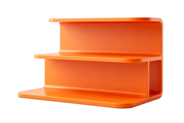 Three - tiered orange shelf for organizing small items neatly