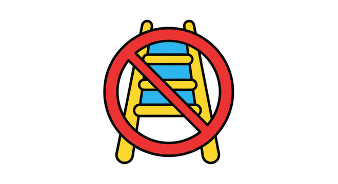 Symbolic Representation of Forbidden Access and Restriction in a Vibrant Simplified Style