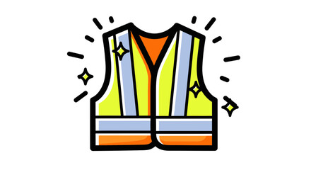 Shiny Safety Vest Illustration: A Bright and Eye-Catching Depiction of Protection