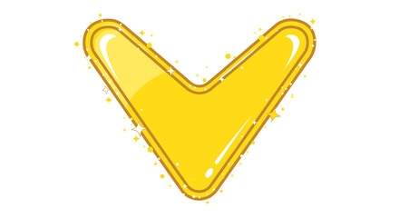 Shiny Golden Downward Arrow Symbol Icon With Star Sparkles And Dazzling Graphics