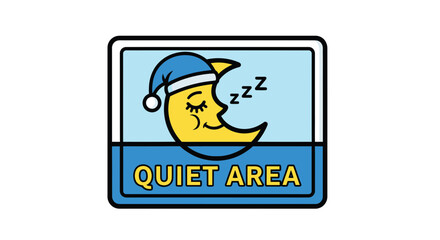 Sleepy Moon Sign Promoting Tranquility and Rest Within A Designated Quiet Zone