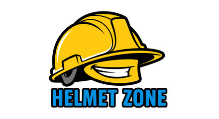 Smiling Safety Helmet Logo for Construction, Safe Workplace, and Protection Solutions