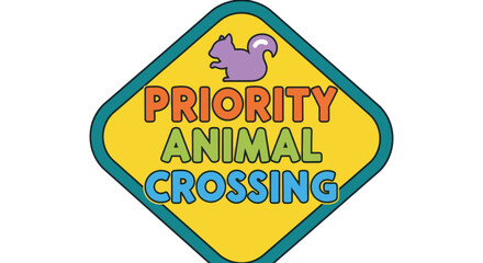 Squirrel Icon, Animal Crossing Theme, Priority Sign, Gaming Concept, Cartoon Art